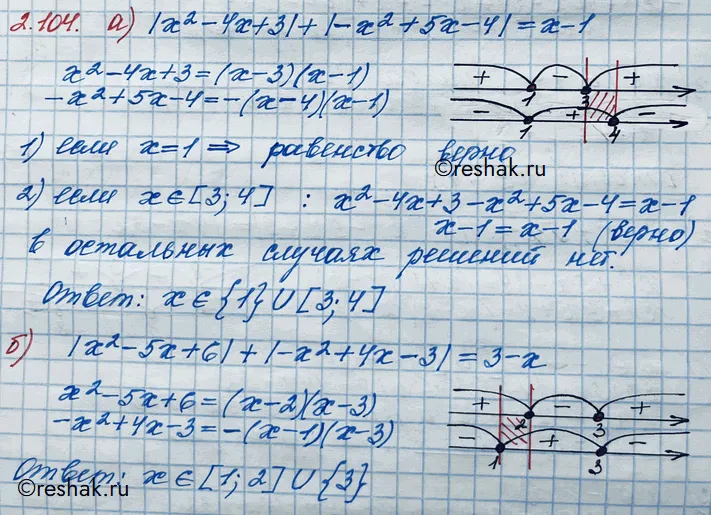 Решение 3. номер 2.104 (страница 92) гдз по алгебре 10 класс Никольский, Потапов, учебник