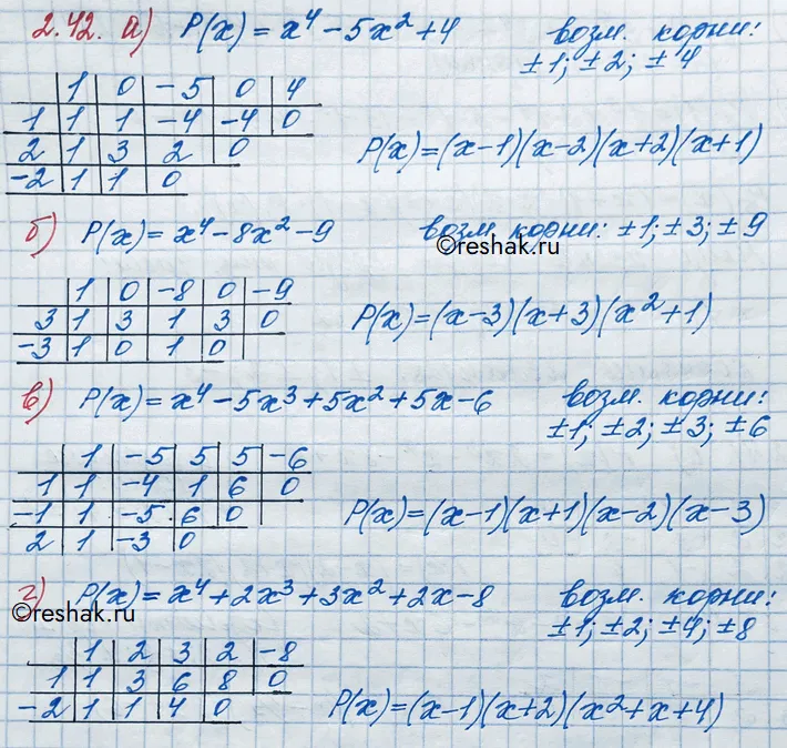 Решение 3. номер 2.42 (страница 65) гдз по алгебре 10 класс Никольский, Потапов, учебник