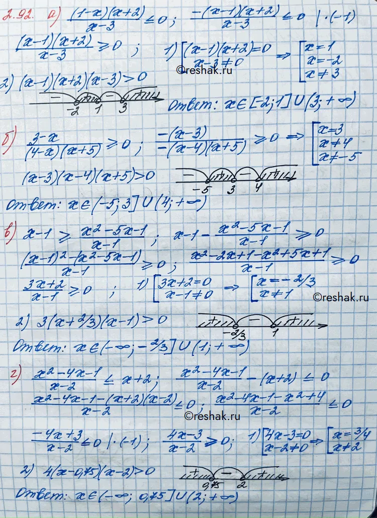 Решение 3. номер 2.92 (страница 87) гдз по алгебре 10 класс Никольский, Потапов, учебник