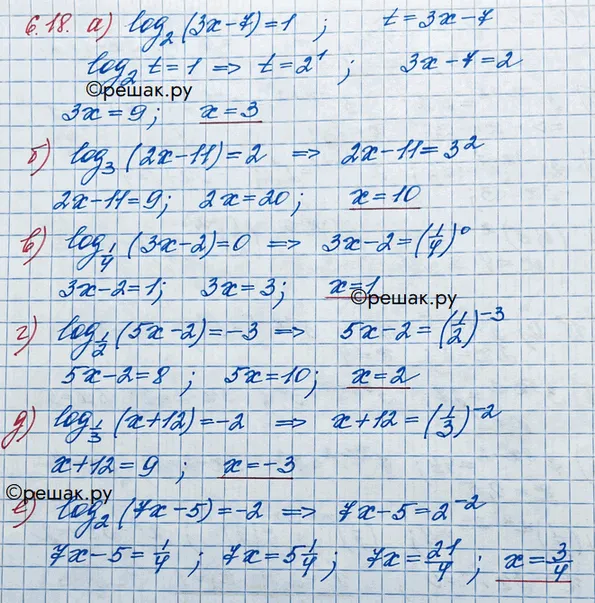 Решение 3. номер 6.18 (страница 172) гдз по алгебре 10 класс Никольский, Потапов, учебник