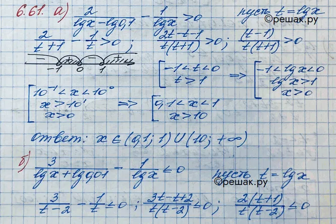 Решение 3. номер 6.61 (страница 187) гдз по алгебре 10 класс Никольский, Потапов, учебник