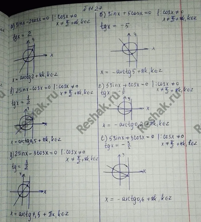 Решение 3. номер 11.27 (страница 309) гдз по алгебре 10 класс Никольский, Потапов, учебник
