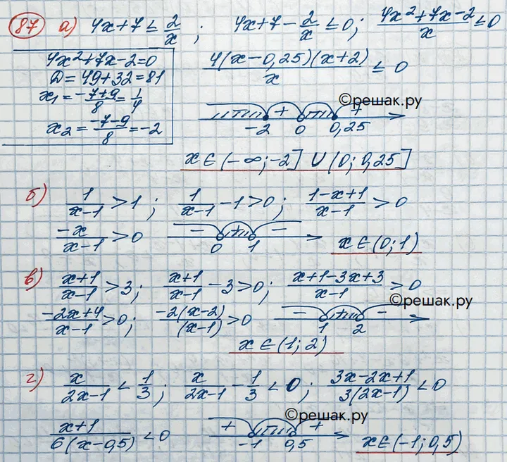 Решение 3. номер 87 (страница 372) гдз по алгебре 10 класс Никольский, Потапов, учебник