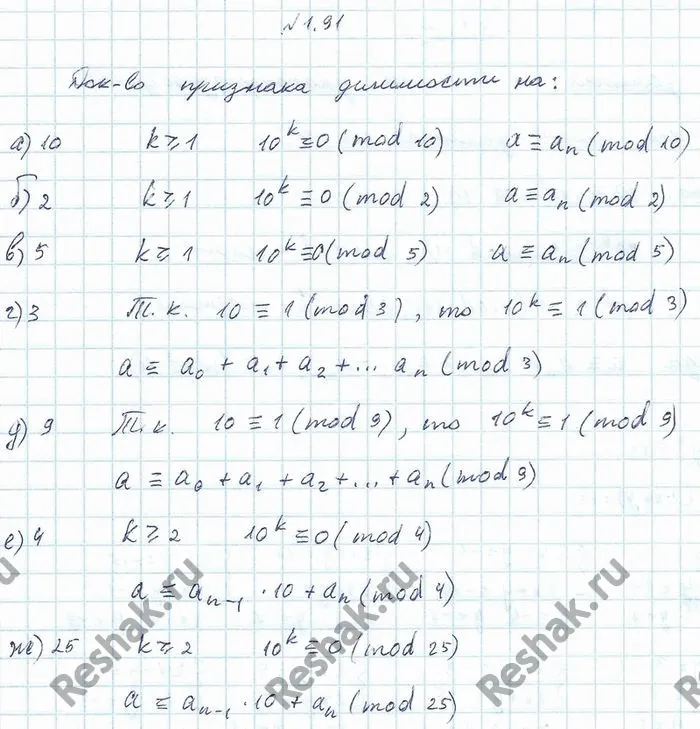 Решение 4. номер 1.91 (страница 40) гдз по алгебре 10 класс Никольский, Потапов, учебник