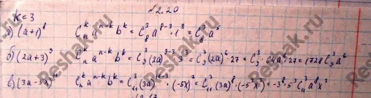 Решение 4. номер 2.20 (страница 52) гдз по алгебре 10 класс Никольский, Потапов, учебник