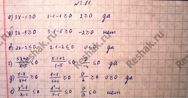 Решение 4. номер 2.81 (страница 87) гдз по алгебре 10 класс Никольский, Потапов, учебник