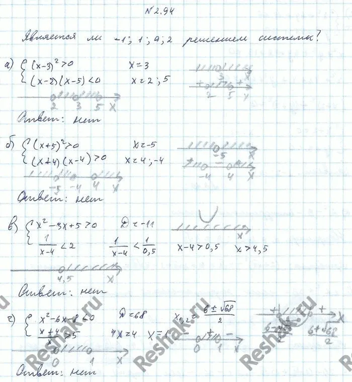 Решение 4. номер 2.94 (страница 90) гдз по алгебре 10 класс Никольский, Потапов, учебник