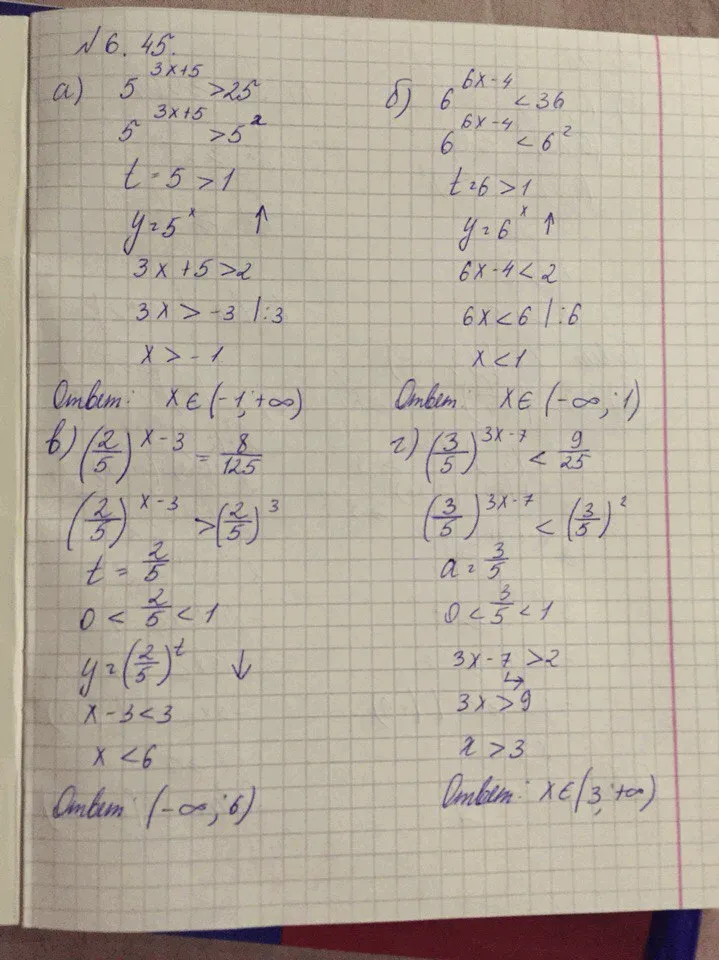 Решение 4. номер 6.45 (страница 185) гдз по алгебре 10 класс Никольский, Потапов, учебник