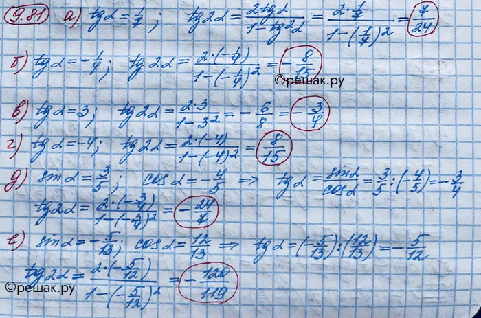 Решение 4. номер 9.81 (страница 279) гдз по алгебре 10 класс Никольский, Потапов, учебник