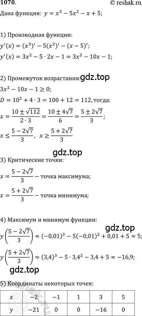 Решение 2. номер 1070 (страница 349) гдз по алгебре 11 класс Колягин, Ткачева, учебник