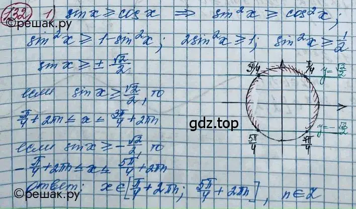 Решение 2. номер 132 (страница 44) гдз по алгебре 11 класс Колягин, Ткачева, учебник