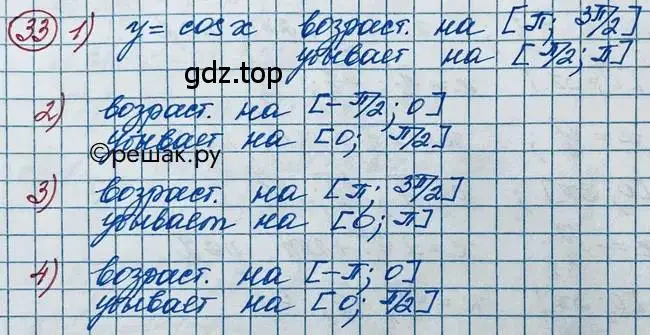 Решение 2. номер 33 (страница 20) гдз по алгебре 11 класс Колягин, Ткачева, учебник