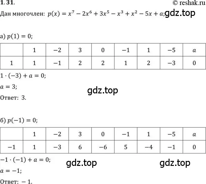 Решение 2. номер 1.31 (страница 15) гдз по алгебре 11 класс Мордкович, Семенов, задачник 2 часть