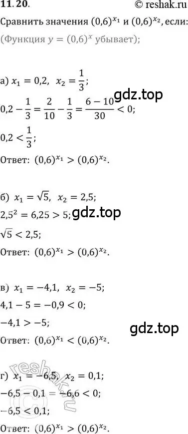 Решение 2. номер 11.20 (страница 64) гдз по алгебре 11 класс Мордкович, Семенов, задачник 2 часть