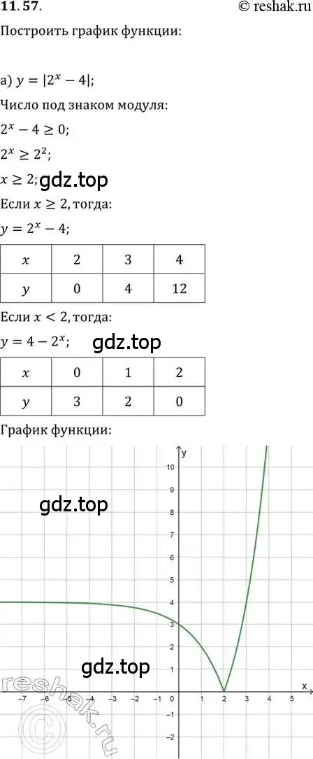 Решение 2. номер 11.57 (страница 70) гдз по алгебре 11 класс Мордкович, Семенов, задачник 2 часть