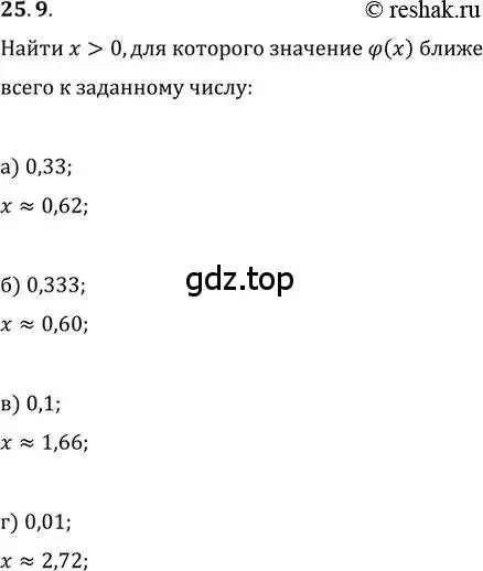 Решение 2. номер 25.9 (страница 163) гдз по алгебре 11 класс Мордкович, Семенов, задачник 2 часть