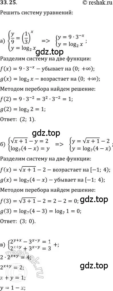 Решение 2. номер 33.25 (страница 213) гдз по алгебре 11 класс Мордкович, Семенов, задачник 2 часть