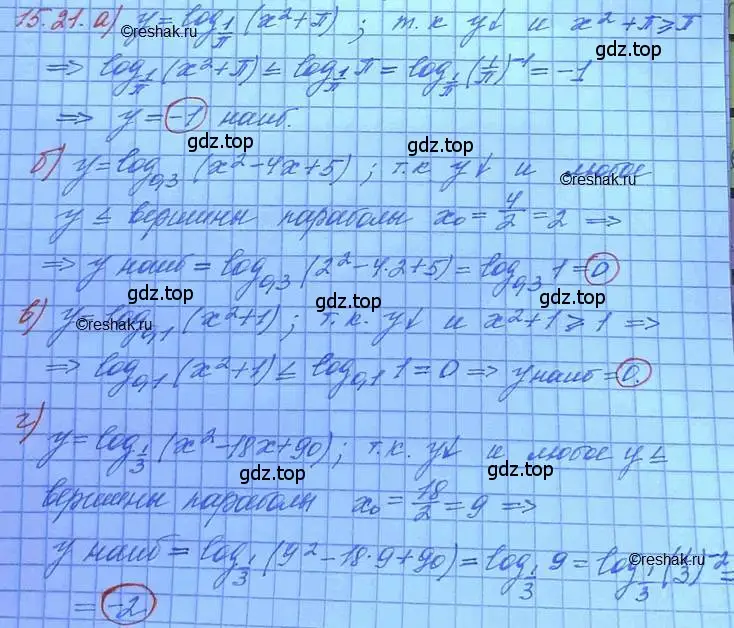 Решение 3. номер 15.21 (страница 92) гдз по алгебре 11 класс Мордкович, Семенов, задачник 2 часть