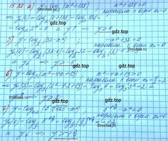 Решение 3. номер 15.28 (страница 93) гдз по алгебре 11 класс Мордкович, Семенов, задачник 2 часть