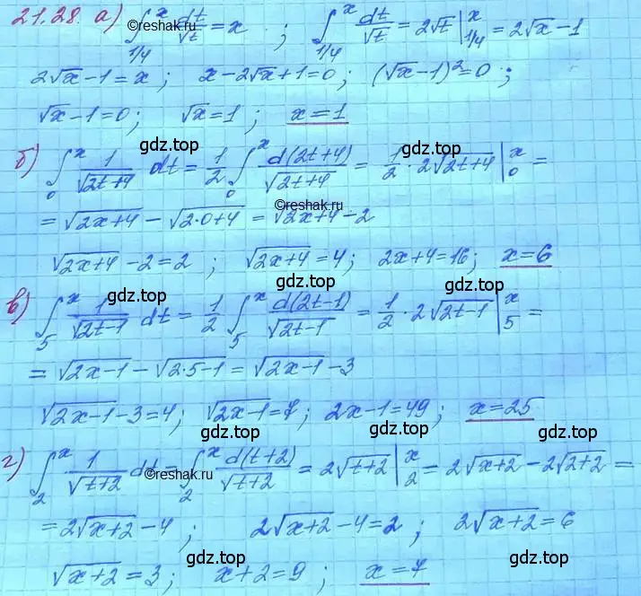 Решение 3. номер 21.28 (страница 138) гдз по алгебре 11 класс Мордкович, Семенов, задачник 2 часть