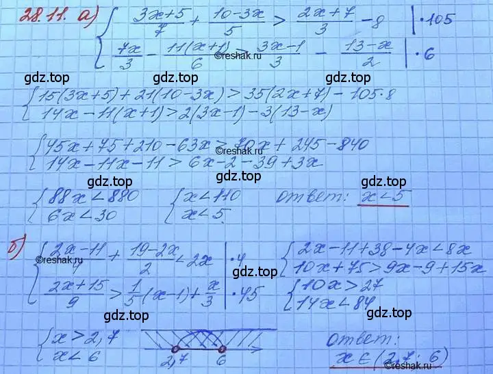 Решение 3. номер 28.11 (страница 175) гдз по алгебре 11 класс Мордкович, Семенов, задачник 2 часть