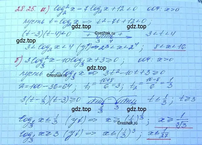 Решение 3. номер 28.25 (страница 177) гдз по алгебре 11 класс Мордкович, Семенов, задачник 2 часть