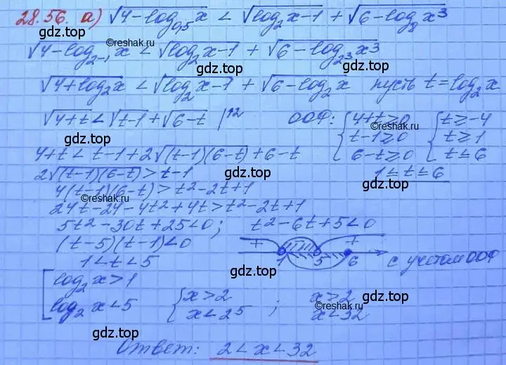 Решение 3. номер 28.56 (страница 180) гдз по алгебре 11 класс Мордкович, Семенов, задачник 2 часть