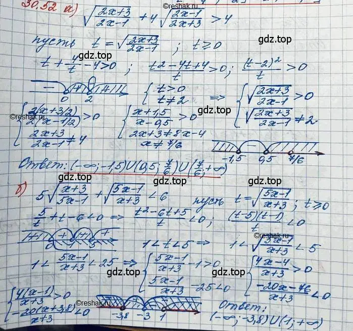 Решение 3. номер 30.52 (страница 197) гдз по алгебре 11 класс Мордкович, Семенов, задачник 2 часть