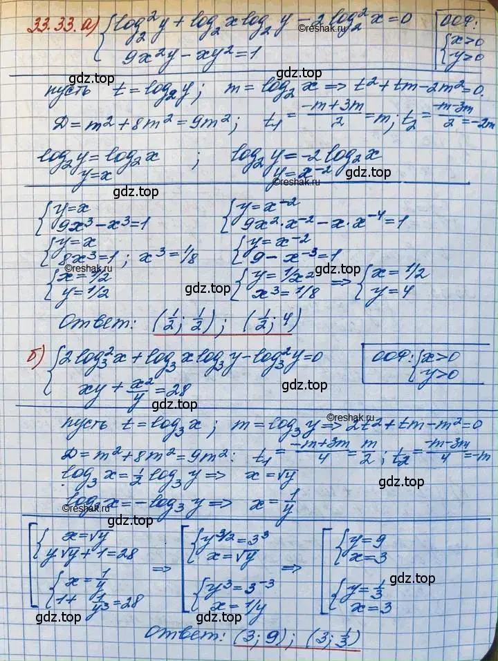 Решение 3. номер 33.33 (страница 214) гдз по алгебре 11 класс Мордкович, Семенов, задачник 2 часть