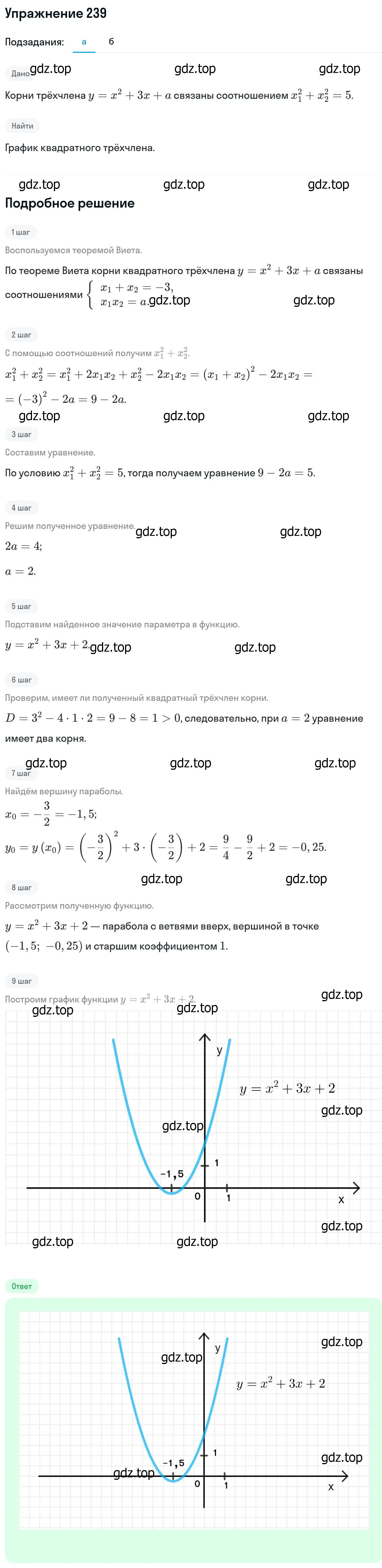 Решение номер 239 (страница 430) гдз по алгебре 11 класс Никольский, Потапов, учебник