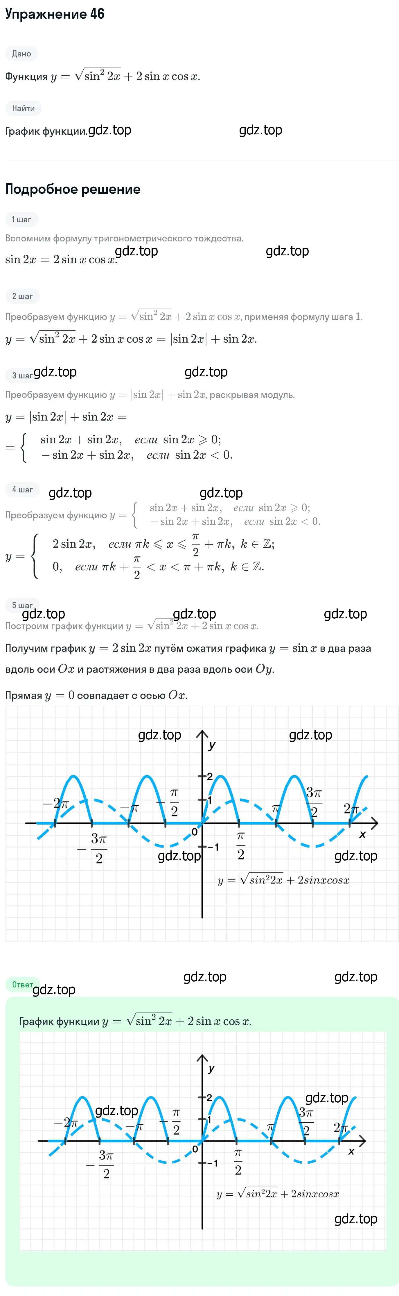 Решение номер 46 (страница 415) гдз по алгебре 11 класс Никольский, Потапов, учебник