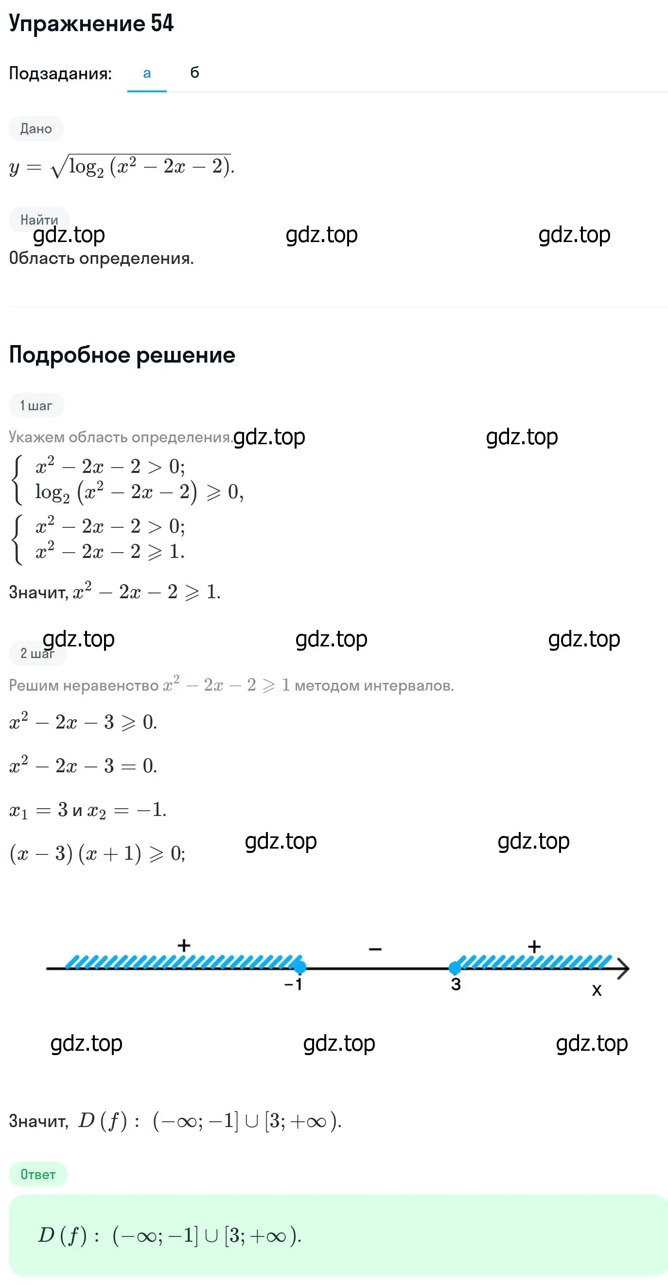 Решение номер 54 (страница 415) гдз по алгебре 11 класс Никольский, Потапов, учебник