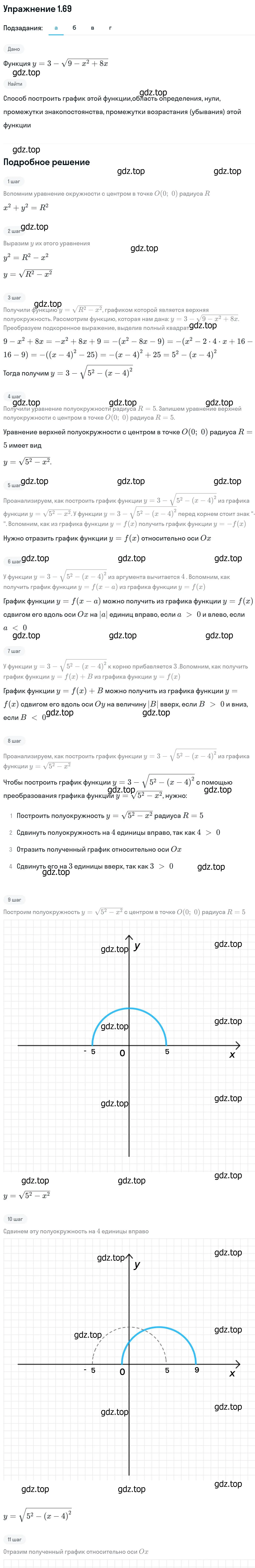 Решение номер 1.69 (страница 32) гдз по алгебре 11 класс Никольский, Потапов, учебник 1 часть