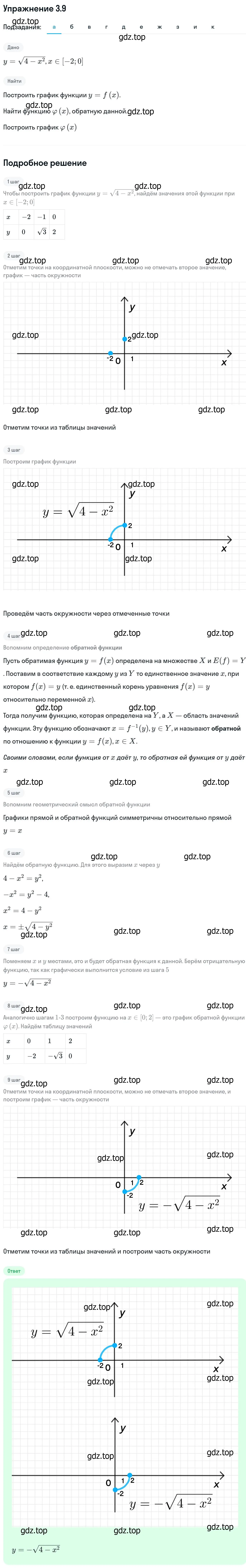 Решение номер 3.9 (страница 78) гдз по алгебре 11 класс Никольский, Потапов, учебник 2 часть