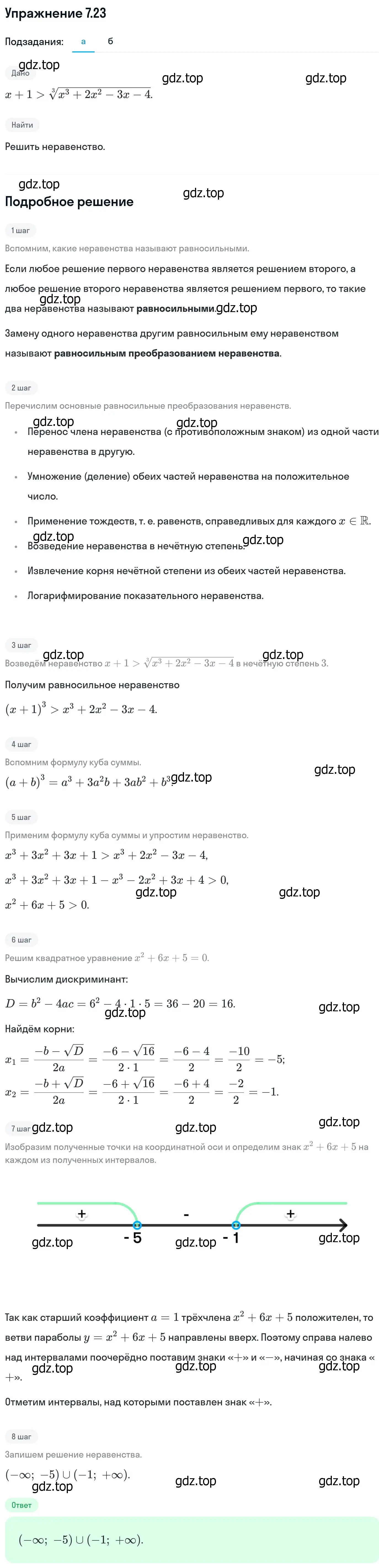 Решение номер 7.23 (страница 224) гдз по алгебре 11 класс Никольский, Потапов, учебник