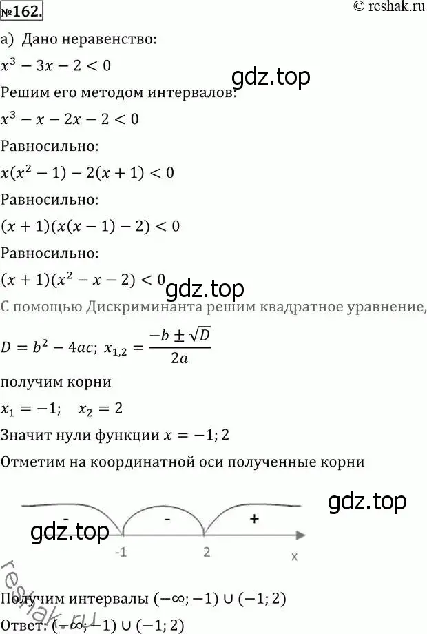 Решение 2. номер 162 (страница 424) гдз по алгебре 11 класс Никольский, Потапов, учебник