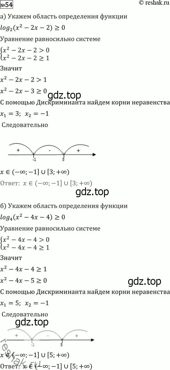 Решение 2. номер 54 (страница 415) гдз по алгебре 11 класс Никольский, Потапов, учебник