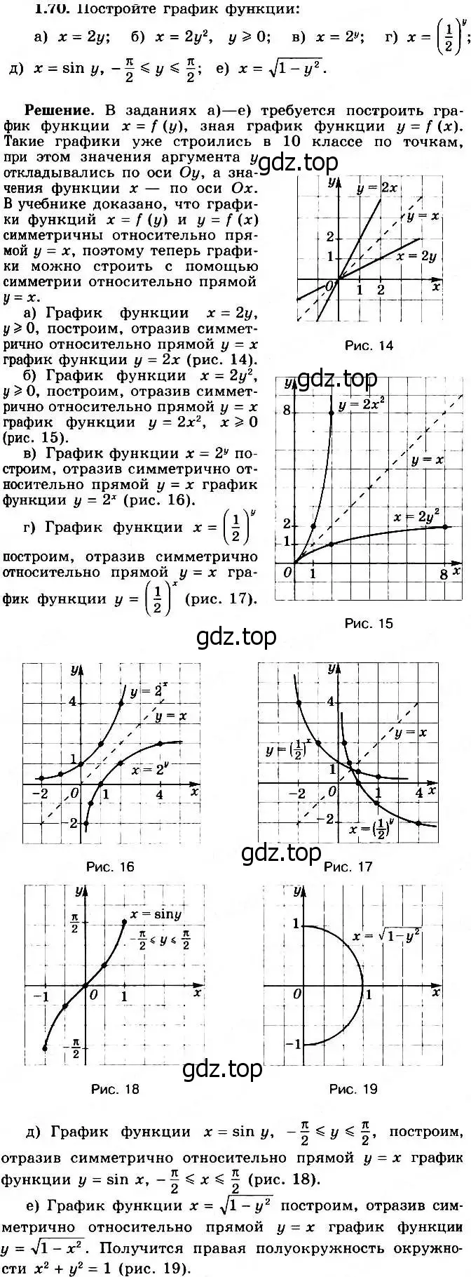 Решение 2. номер 1.70 (страница 32) гдз по алгебре 11 класс Никольский, Потапов, учебник 1 часть