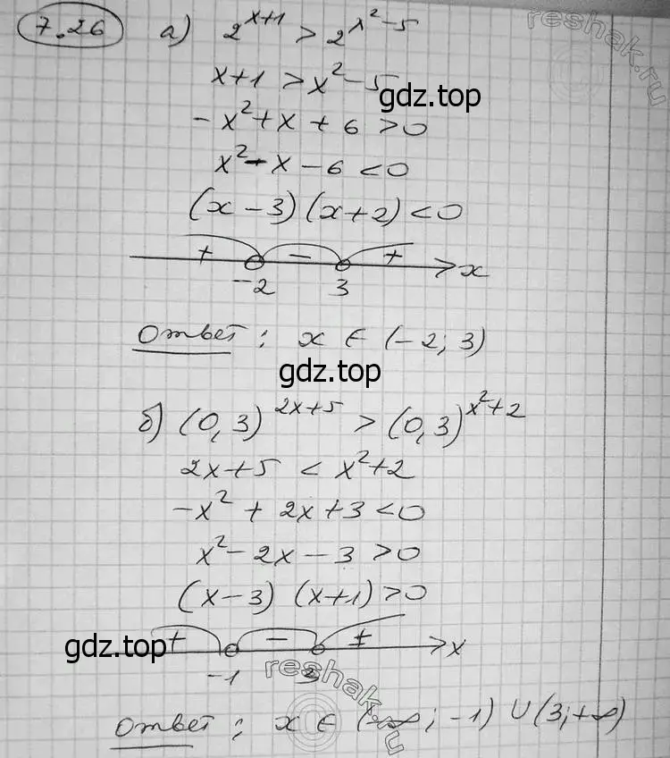 Решение 2. номер 7.26 (страница 224) гдз по алгебре 11 класс Никольский, Потапов, учебник