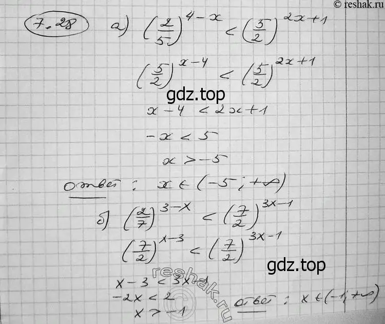 Решение 2. номер 7.28 (страница 225) гдз по алгебре 11 класс Никольский, Потапов, учебник