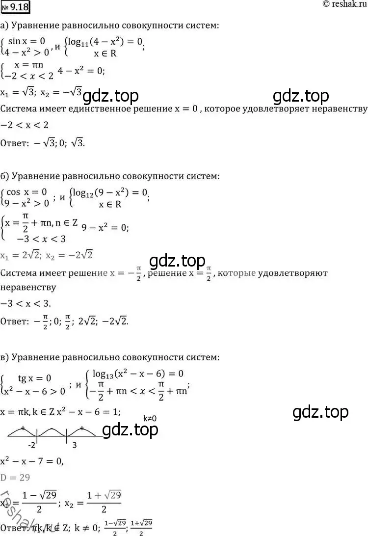 Решение 2. номер 9.18 (страница 251) гдз по алгебре 11 класс Никольский, Потапов, учебник