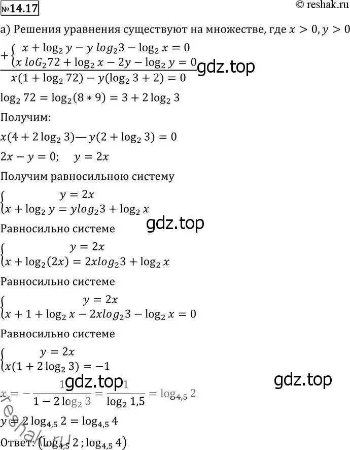 Решение 2. номер 14.17 (страница 337) гдз по алгебре 11 класс Никольский, Потапов, учебник