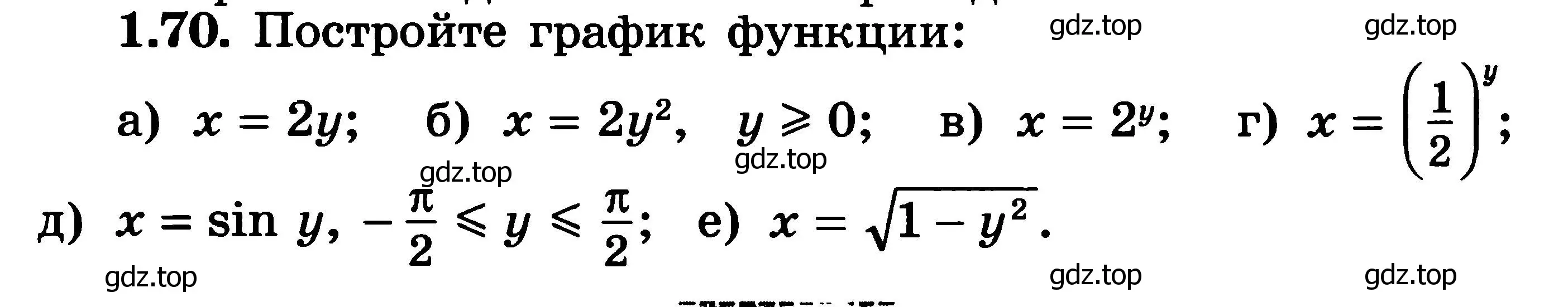 Решение 3. номер 1.70 (страница 32) гдз по алгебре 11 класс Никольский, Потапов, учебник 1 часть