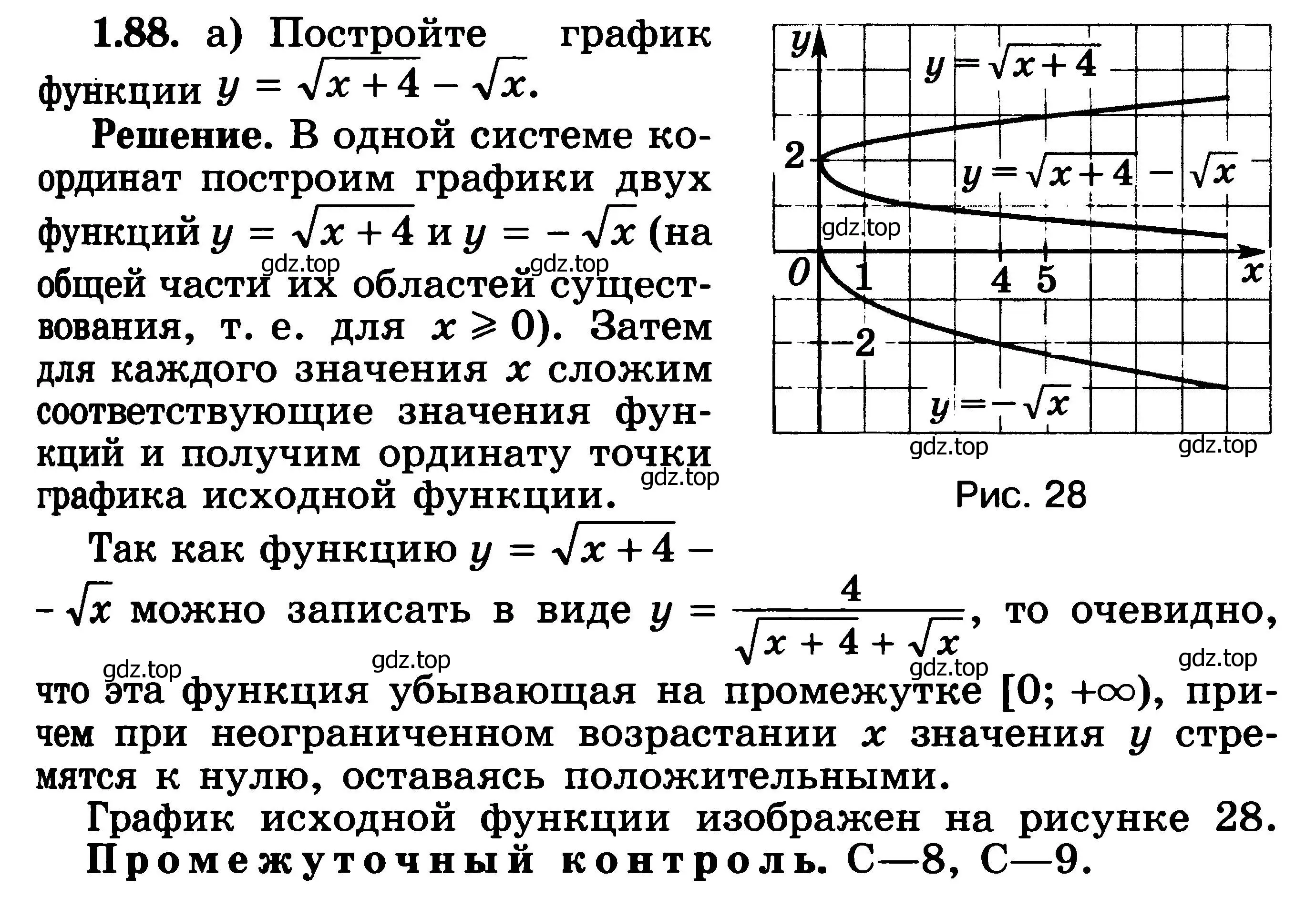 Решение 3. номер 1.88 (страница 44) гдз по алгебре 11 класс Никольский, Потапов, учебник 1 часть