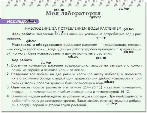 Условие номер Моя лаборатория (страница 73) гдз по биологии 5 класс Пасечник, Суматохин, учебник