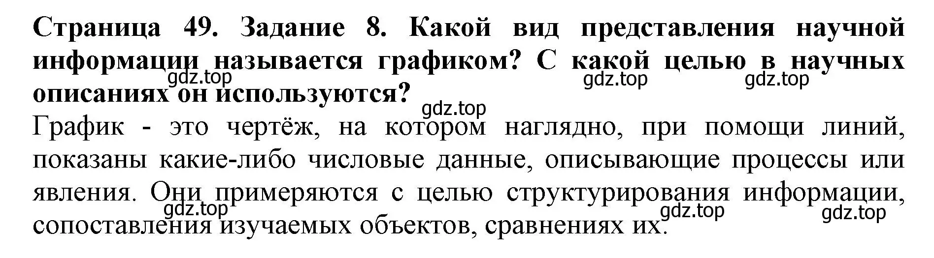 Решение номер 8 (страница 49) гдз по биологии 5 класс Пасечник, Суматохин, учебник