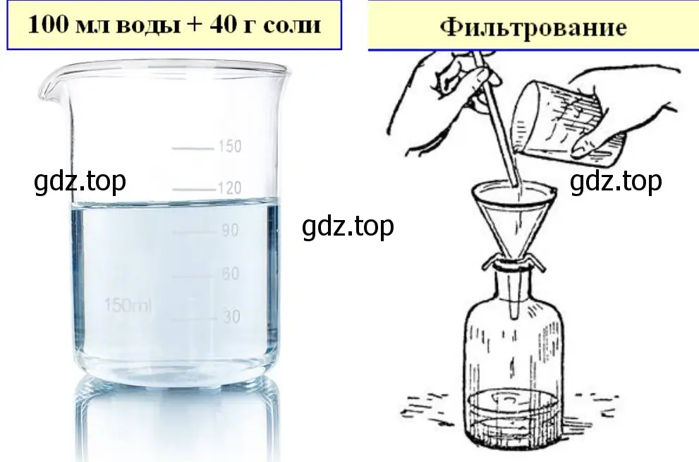 раствор из 100 мл горячей воды и 40 г соли