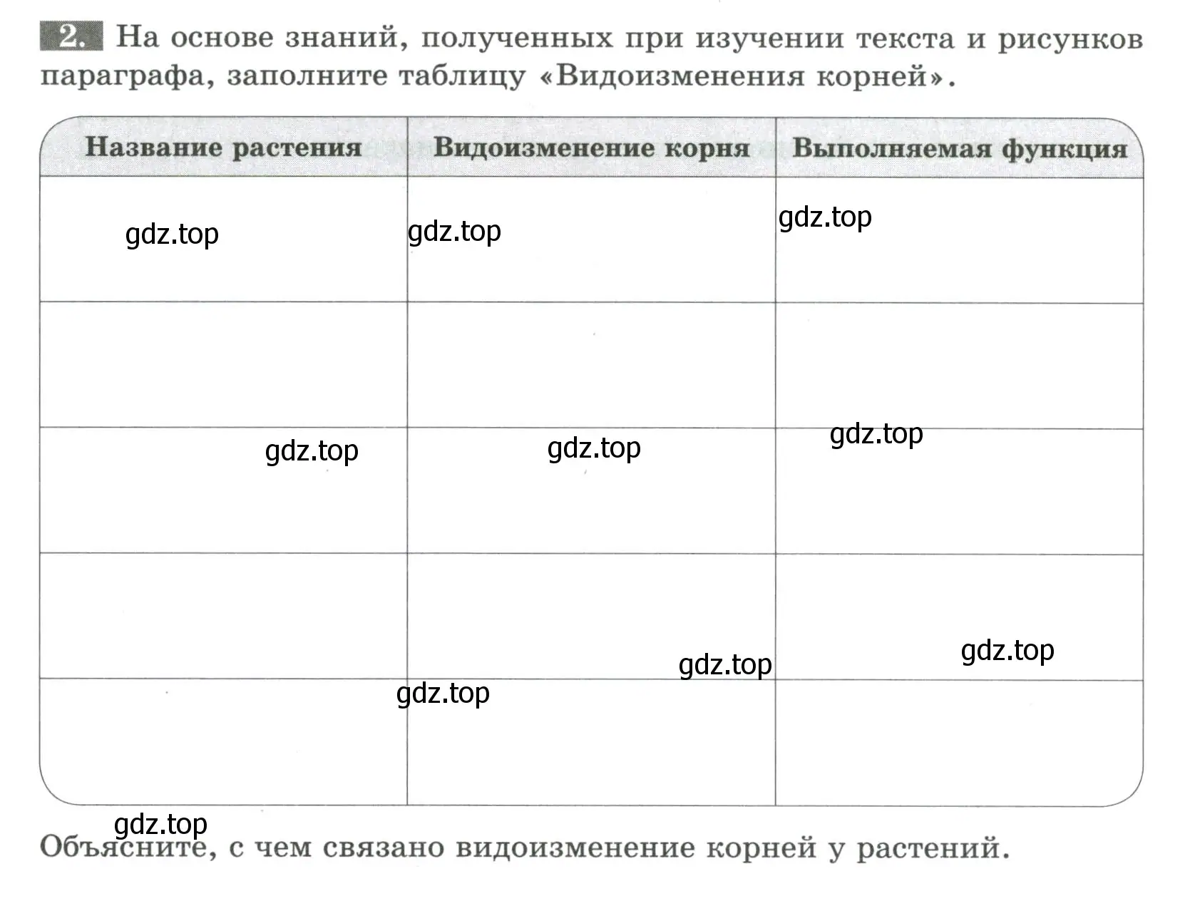 Условие номер 2 (страница 40) гдз по биологии 6 класс Пасечник, Суматохин, рабочая тетрадь