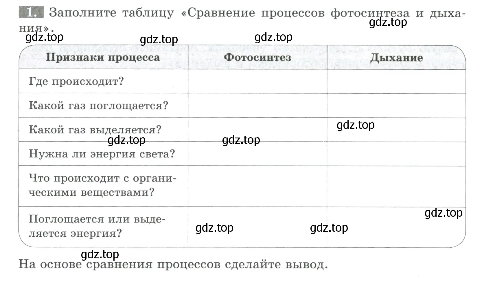 Условие номер 1 (страница 83) гдз по биологии 6 класс Пасечник, Суматохин, рабочая тетрадь