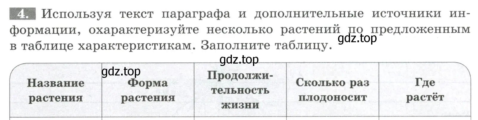 Условие номер 4 (страница 94) гдз по биологии 6 класс Пасечник, Суматохин, рабочая тетрадь